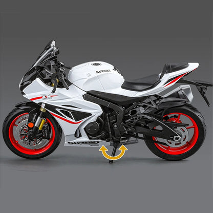 1:9 Suzuki GSX-1000R Alloy Racing Motorcycle Model Simulation Diecast Metal Street Sports Motorcycle Model Sound Light Kids Gift
