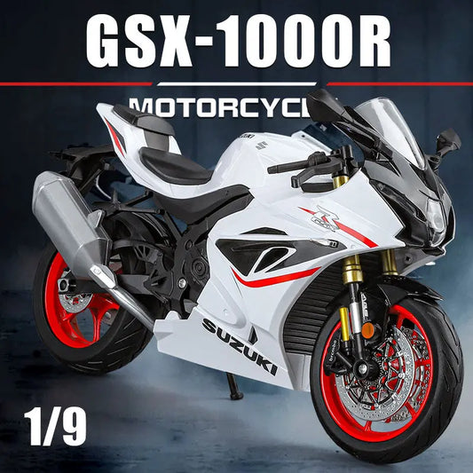 1:9 Suzuki GSX-1000R Alloy Racing Motorcycle Model Simulation Diecast Metal Street Sports Motorcycle Model Sound Light Kids Gift