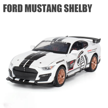 1:32 High Simulation Supercar Ford Mustang Shelby GT350 Car Model Alloy Pull Back Kid Toy Car 4 Open Door Children's Gifts GT500