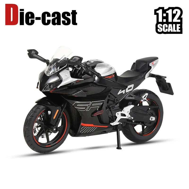1/12 CFMOTO 450SR Alloy Racing Motorcycle Model Diecast Metal Street Sports Motorcycle Model Simulation Sound Light Kid Toy Gift