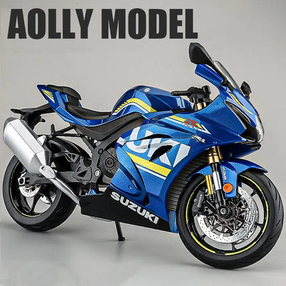 1:9 Suzuki GSX-1000R Alloy Racing Motorcycle Model Simulation Diecast Metal Street Sports Motorcycle Model Sound Light Kids Gift