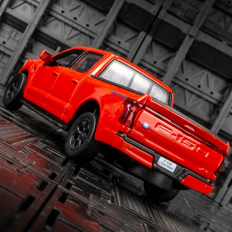 1:36 Ford F150 new energy 2022 alloy car model pull back acousto-optic pickup off-road vehicle children's toy car birthday gift