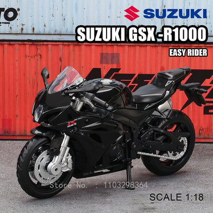 MSZ 1:18 Suzuki GSX-R1000 YAMAHA YZF-R1 Classic Motorcycle Static Model Alloy Die Casting Car Toy Gifts